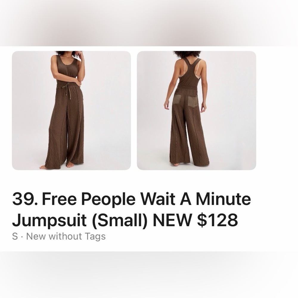 Free People wait a minute Deep Brown Jumpsuit
